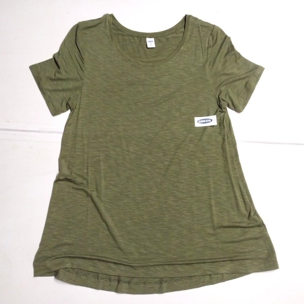 Old Navy Women's Shirt Medium Top Green Luxe T-Shirt Casual Basic Tunic